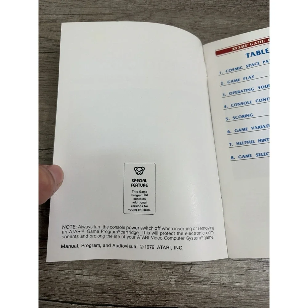 Asteroids (Atari 2600, 1981) Video Game Cartridge and Manual Instruction Booklet